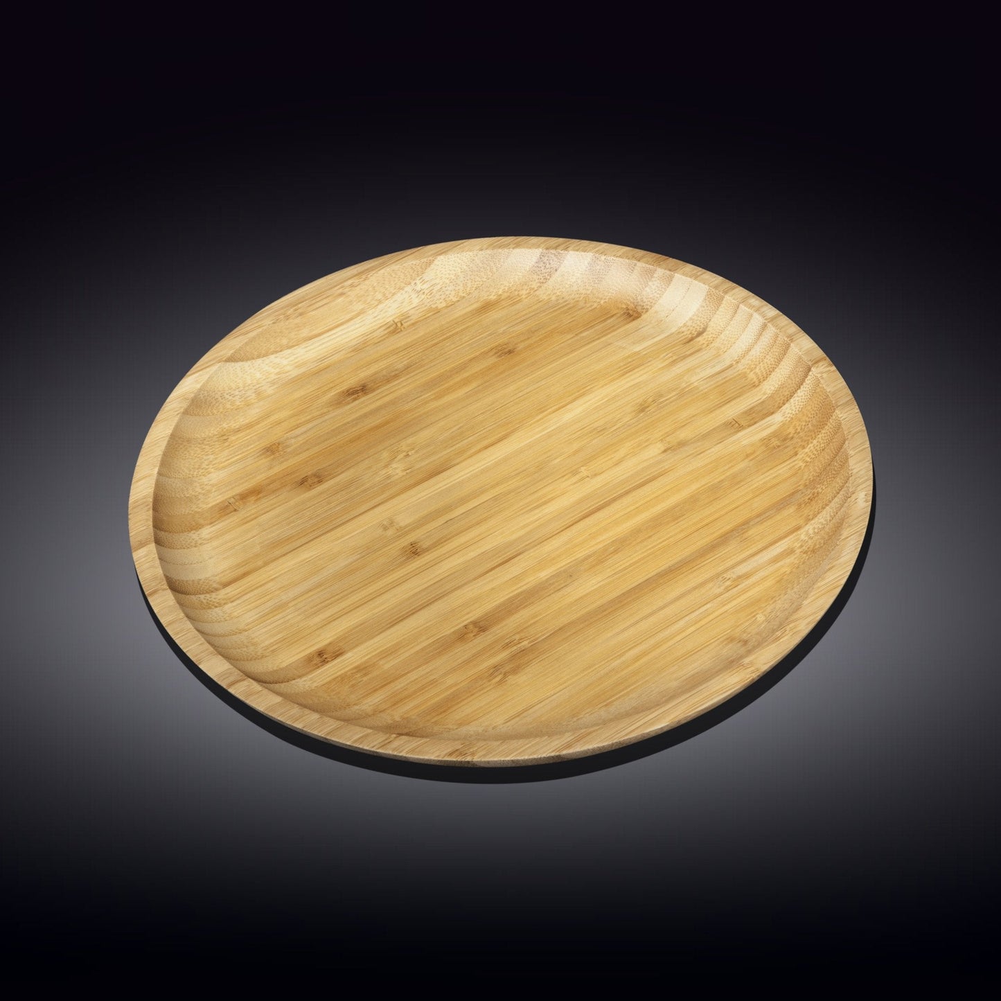 Bamboo Round Platter 12" inch |For pizza / Barbecue / Steak-1