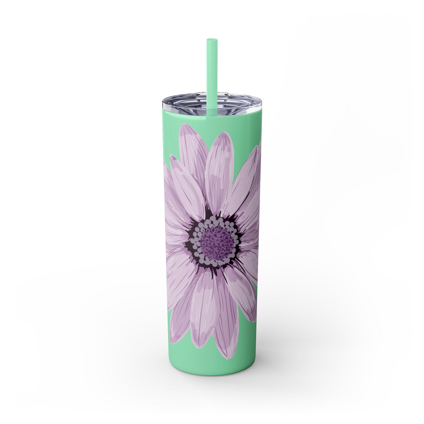 Floral Skinny Tumbler, 20oz - Stylish Drinkware for Home, Office, Gifts, Party Favors, Spring Decor