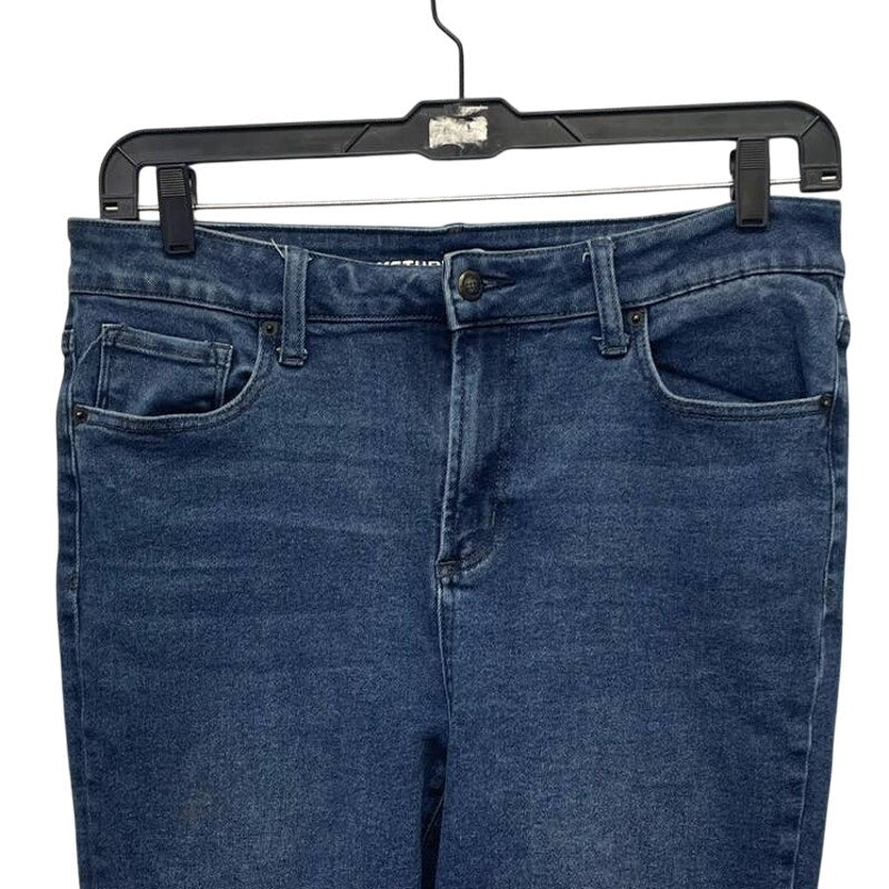 MaxStudio Indigo Womens Size 16 Stretch Cotton Straight Leg Denim Blue Jeans