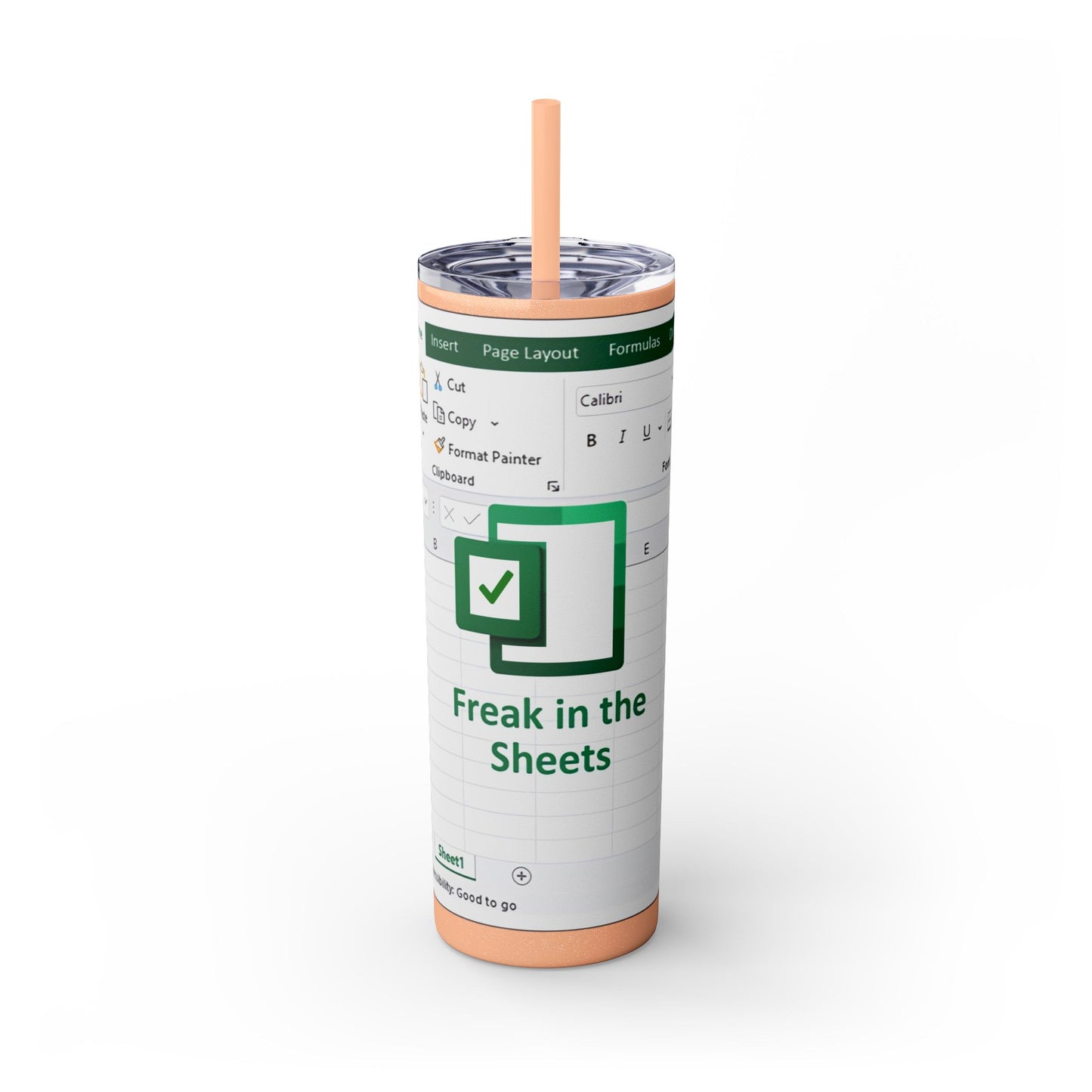 Freak in the Sheets Spreadsheet Themed Tumbler, 20oz Gift for Students, Accountants, Office Humor, Funny Drinkware