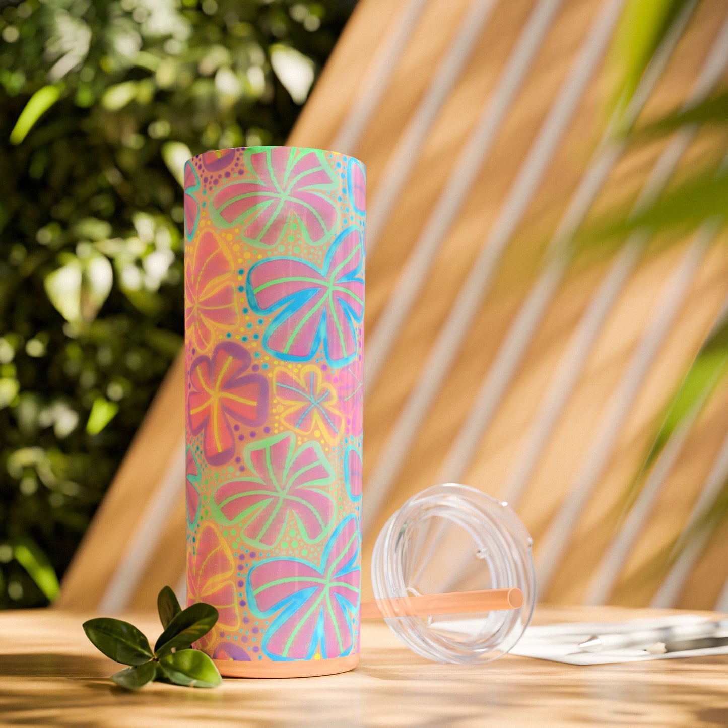 Pastel Butterfly Tumbler, 20oz Drinkware, Spring Decor, Cute Gift for Her, Eco-Friendly Cup, Floral Water Bottle