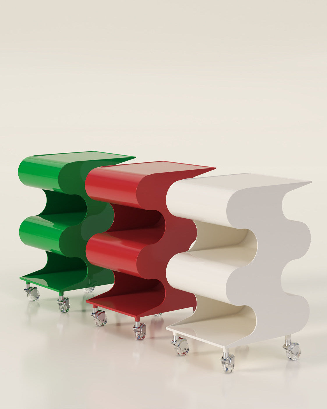 Modern Curved Rolling Cart-3