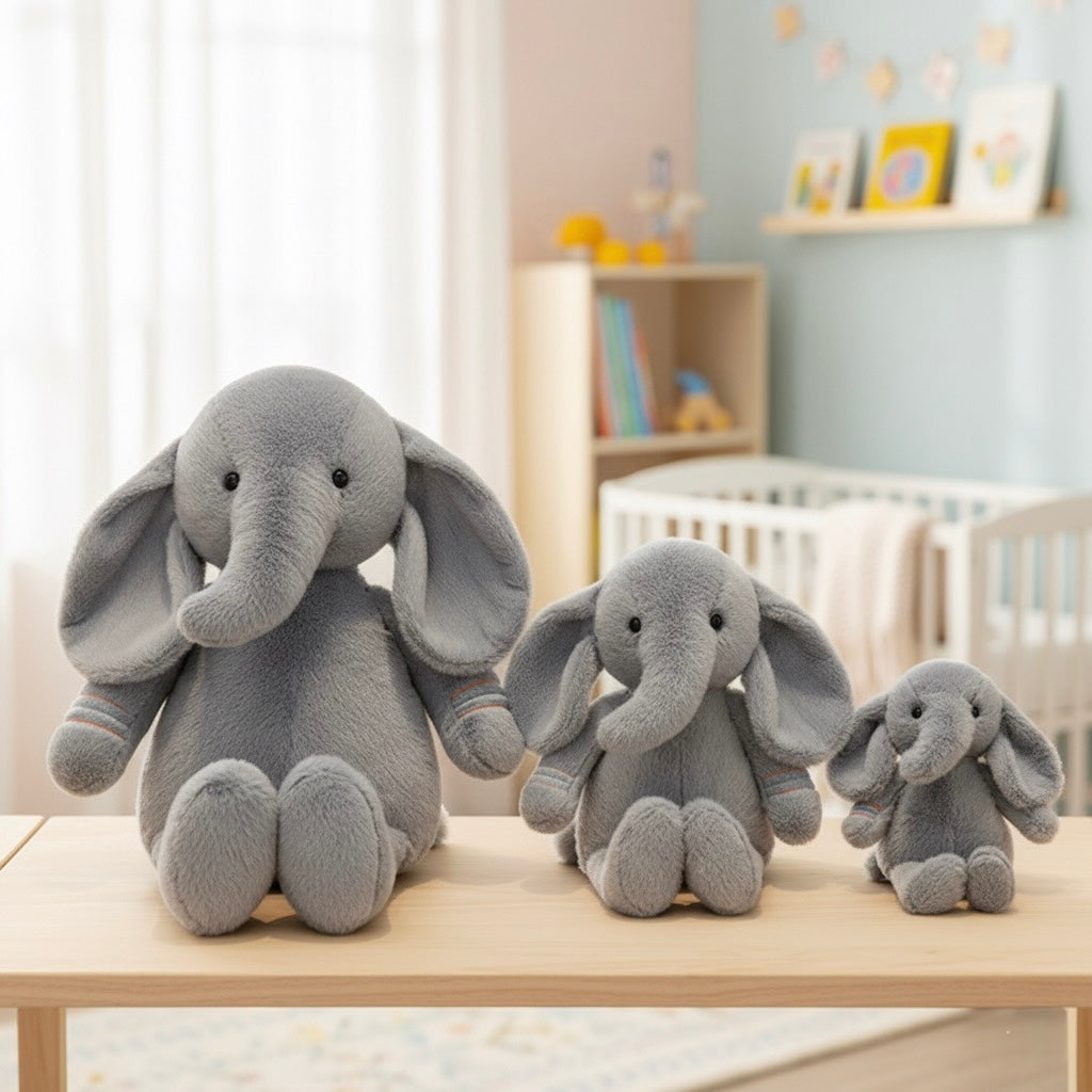 12" Elephant Plush Toy | Ultra-Soft Sensory Stuffed Animal | Nursery Keepsake