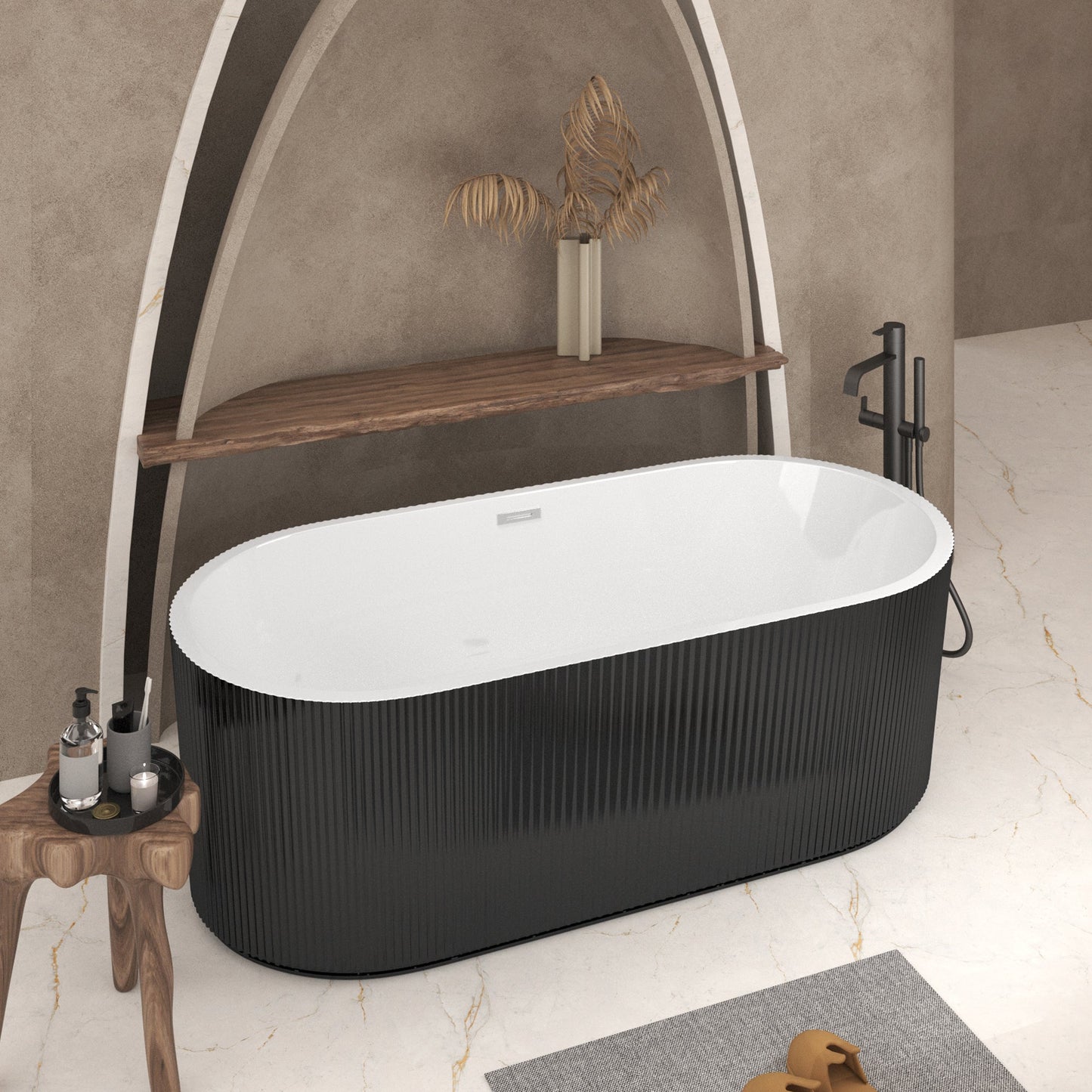 59" Linear Acrylic Freestanding Bathtub