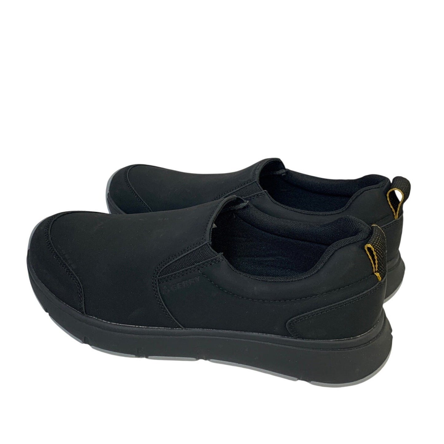 Gerry Mens Size 10 Black Faux Leather Slide On Moc II Comfort Sneakers Shoes