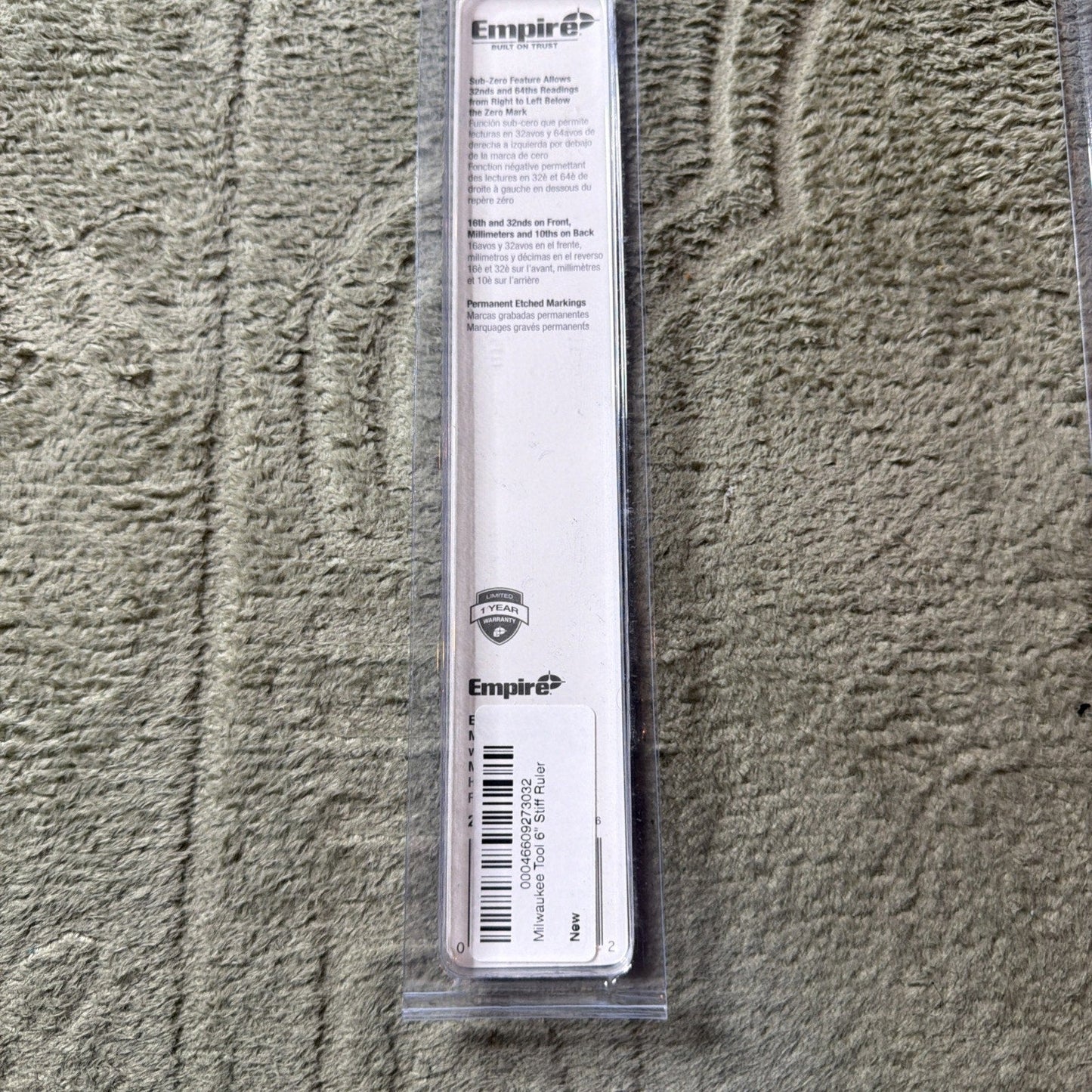 Empire 6" Tempered Stainless Steel Ruler