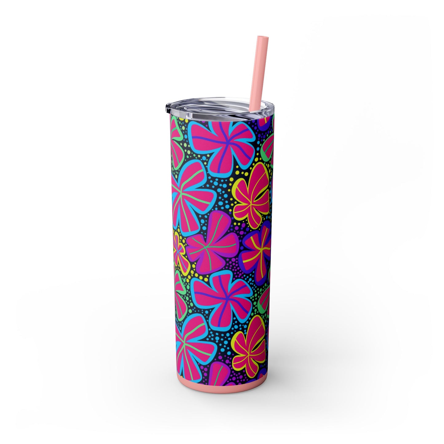 Vibrant Floral Skinny Tumbler, 20oz | Reusable Drink Cup for Home, Office, Road Trips | Fun Gift for Spring, Summer, Birthdays, Garden [...]