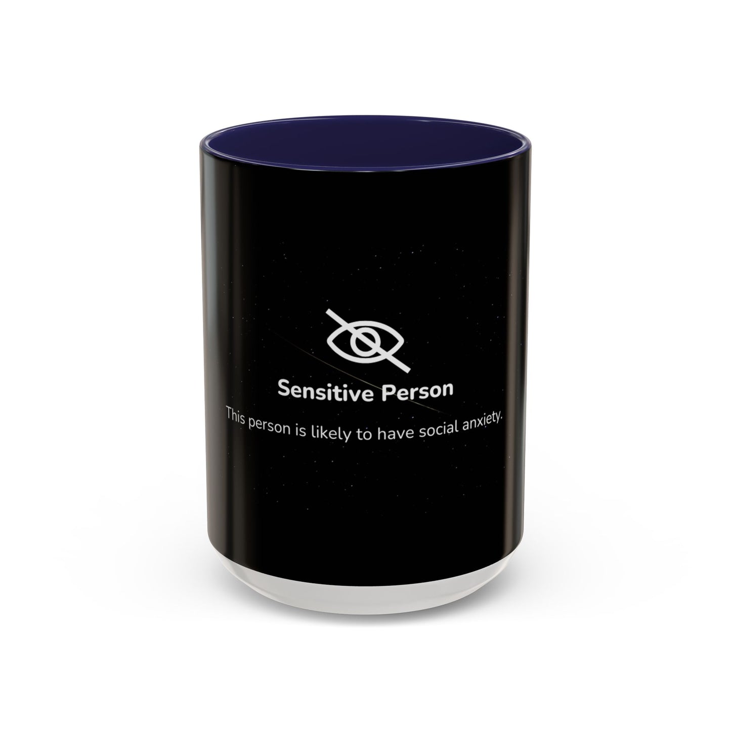 Sensitive Person Social Anxiety Coffee Mug - Black Accent, Gift for Introverts, Social Anxiety Humor, Unique Mug for Tea Lovers, Thoughtful Present