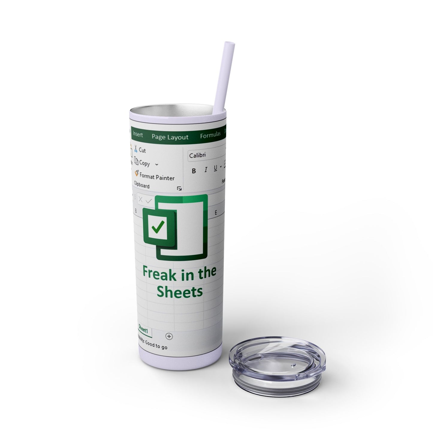 Freak in the Sheets Spreadsheet Themed Tumbler, 20oz Gift for Students, Accountants, Office Humor, Funny Drinkware