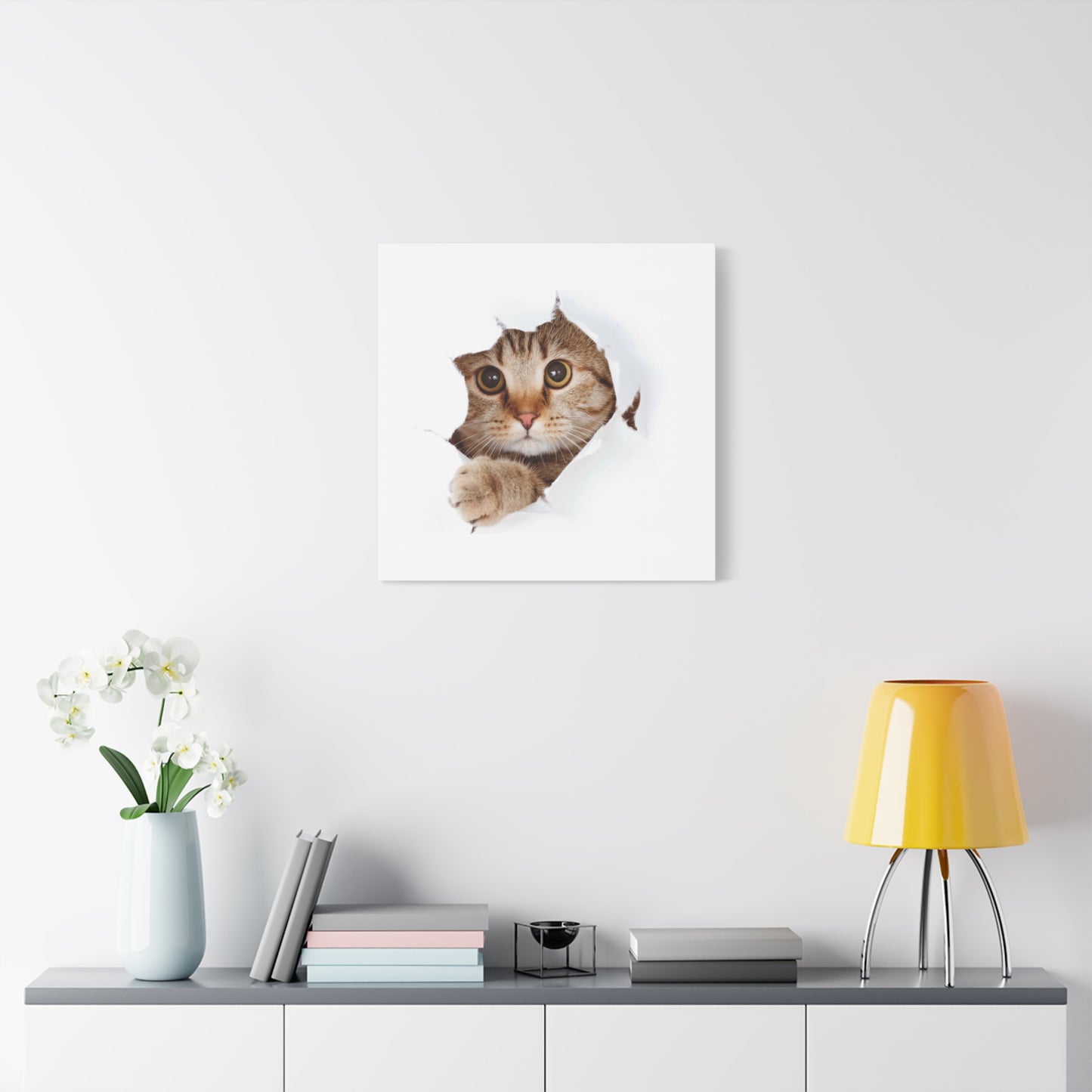 Whimsical Cat Canvas Art, Playful Decor for Cat Lovers, Home Wall Art, Pet-Themed Gift, Cute Cat Wall Art, Cat Lover's Decoration