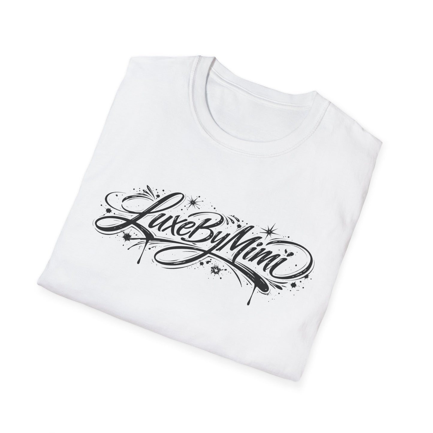 LuxeByMimi Script Tee — Elegant Calligraphy Logo T-Shirt