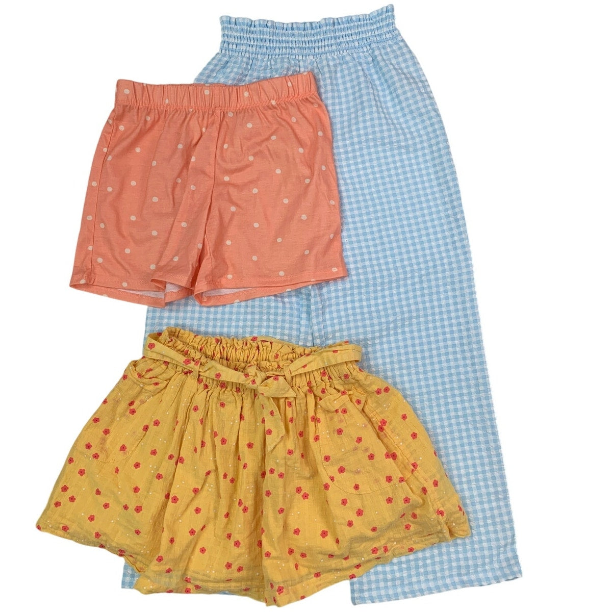 Lot of 3 New Cat & Jack Art Class Girls Medium Floral Skirt Shorts Gingham Pants