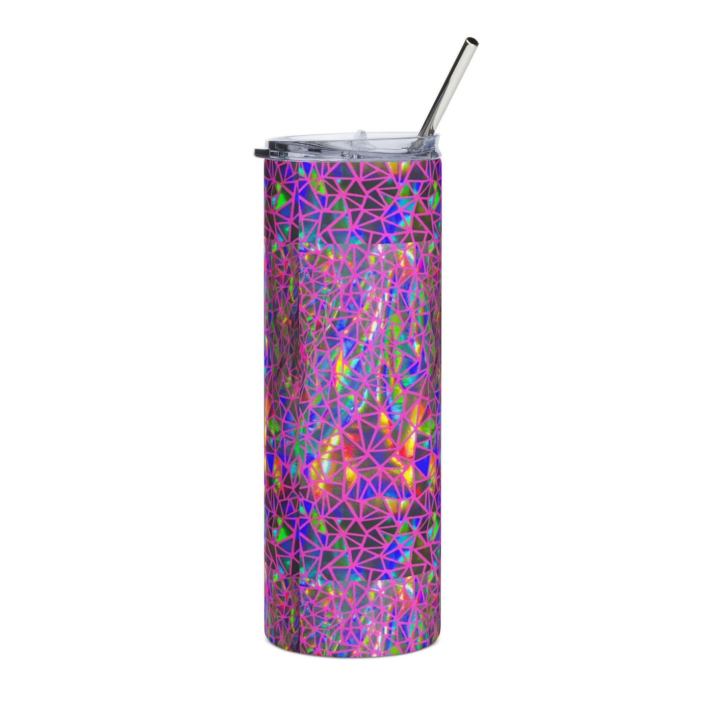 Holographic Geometric Prism Print Stainless Steel Tumbler | 20oz