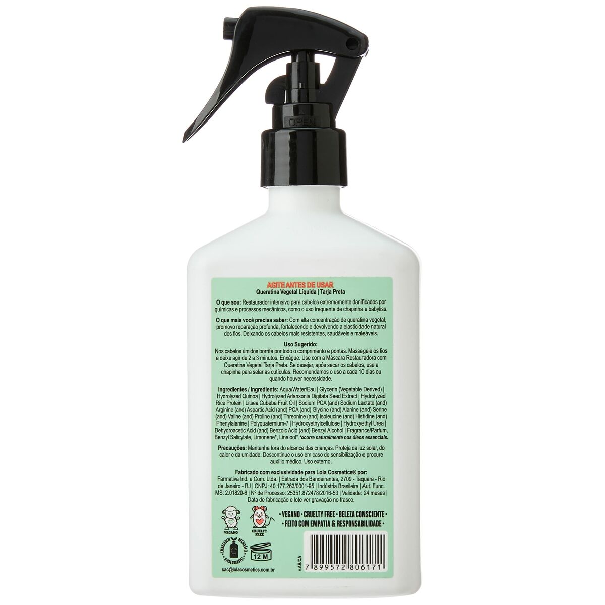 Keratine Spray Lola Cosmetics Tarja Black 250 ml-1
