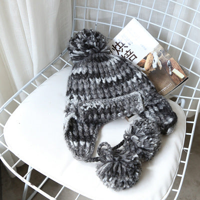European Yarn Mixed Color Wool Lei Feng Hat