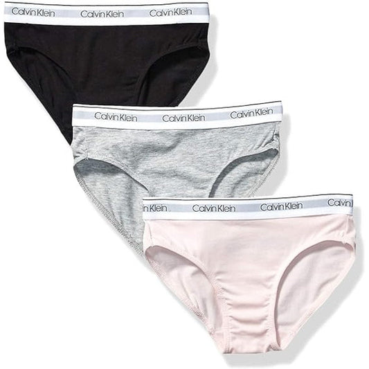 NWT New 3 Pack Calvin Klein Girls Large (10/12) Cotton Blend Bikini Underwear