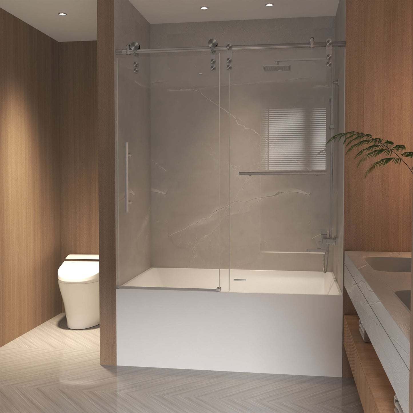 Frameless Sliding Bathtub Door