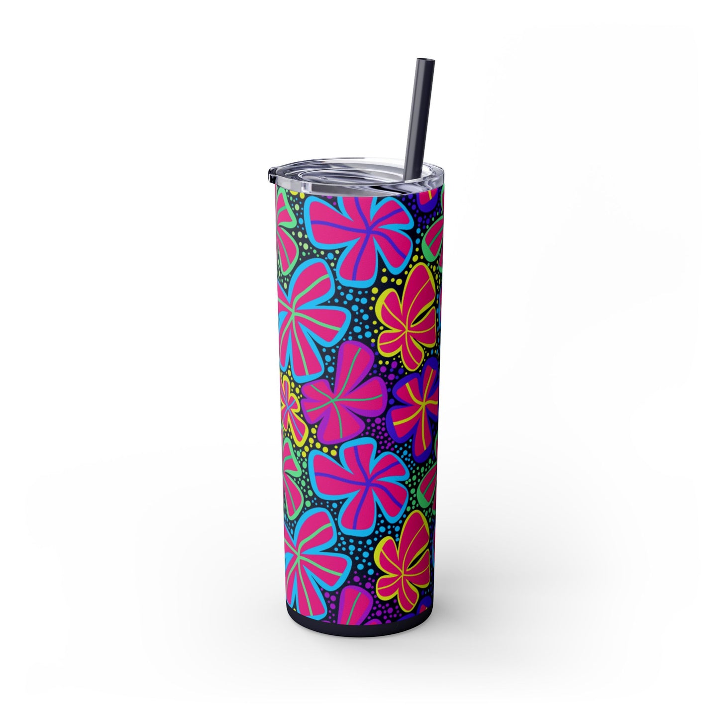 Vibrant Floral Skinny Tumbler, 20oz | Reusable Drink Cup for Home, Office, Road Trips | Fun Gift for Spring, Summer, Birthdays, Garden [...]