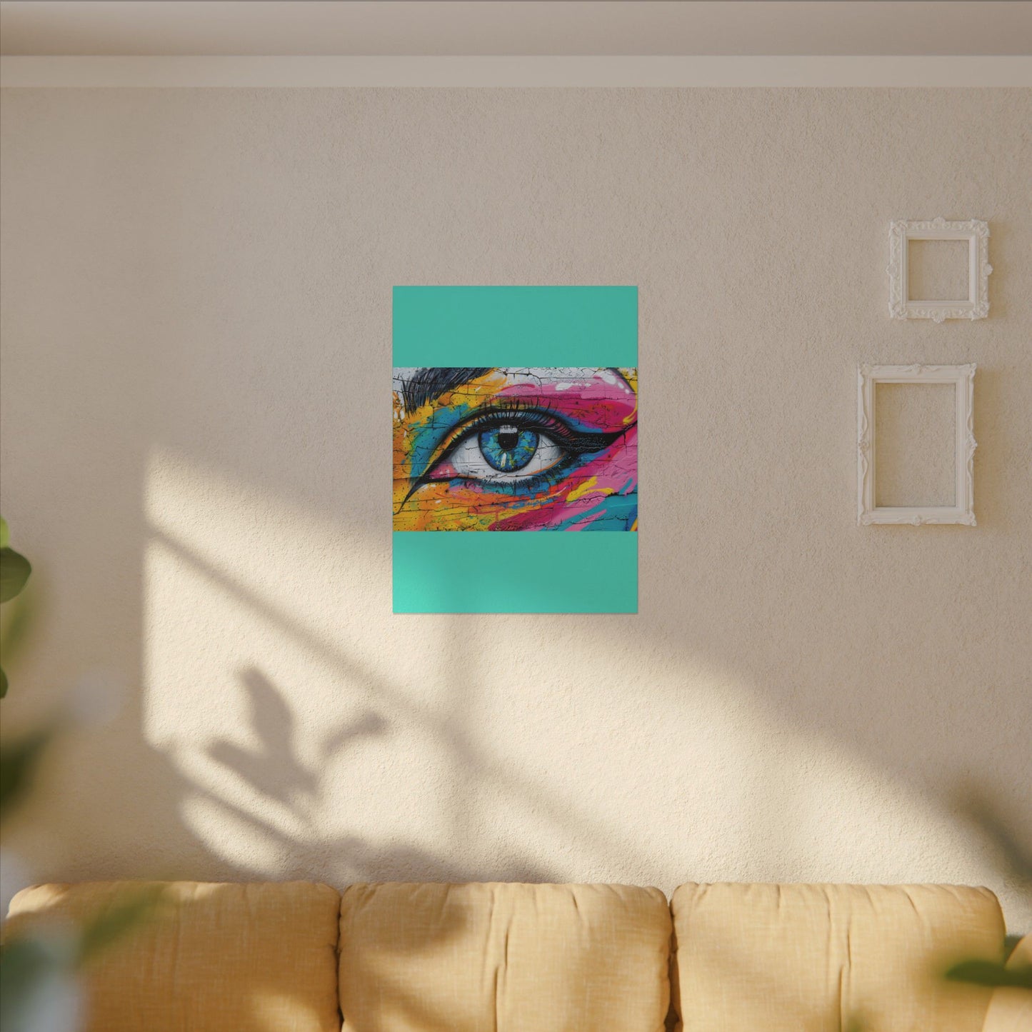 Colorful Eye Street Art Matte Canvas Print