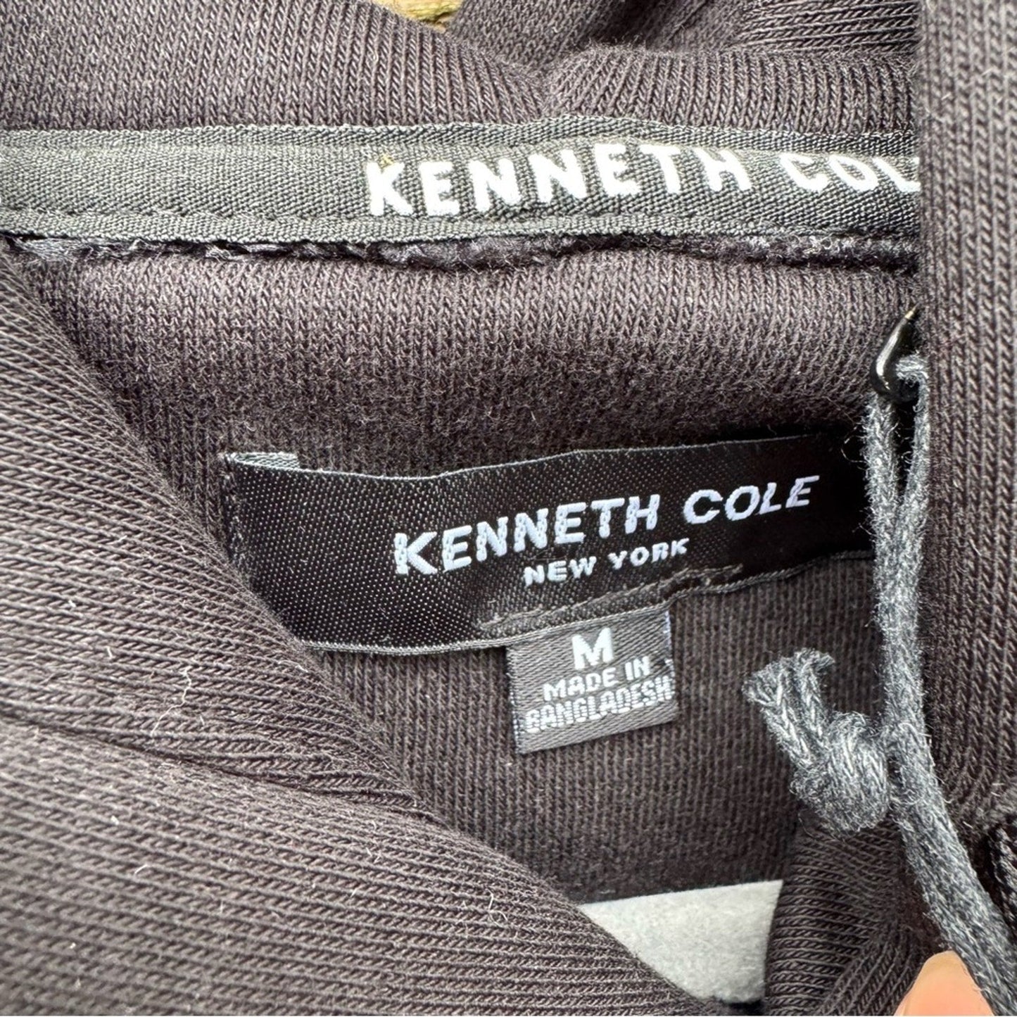 NWT New Kenneth Cole Mens Large Black Mobility Fleece Hoodie Hooded Sweatshirt