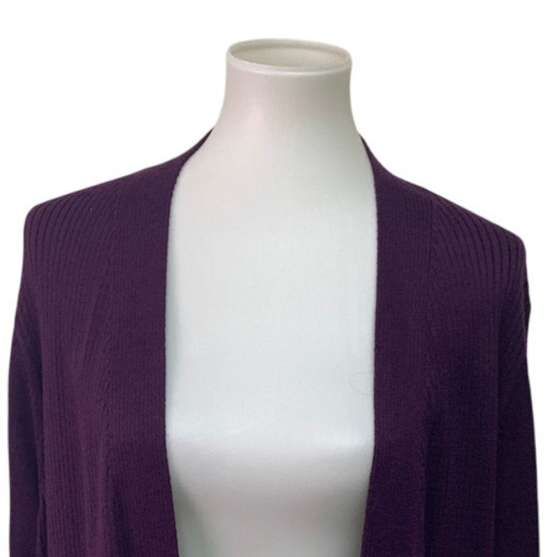 Catherines Womens 1X Cotton Blend Long Sleeve Open Front Knit Cardigan Sweater