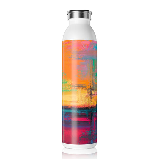 Vibrant Slim Water Bottle | Colorful Reusable Hydration | Eco-Friendly Travel Mug | Fitness Gift | Beach Lover's Essentials