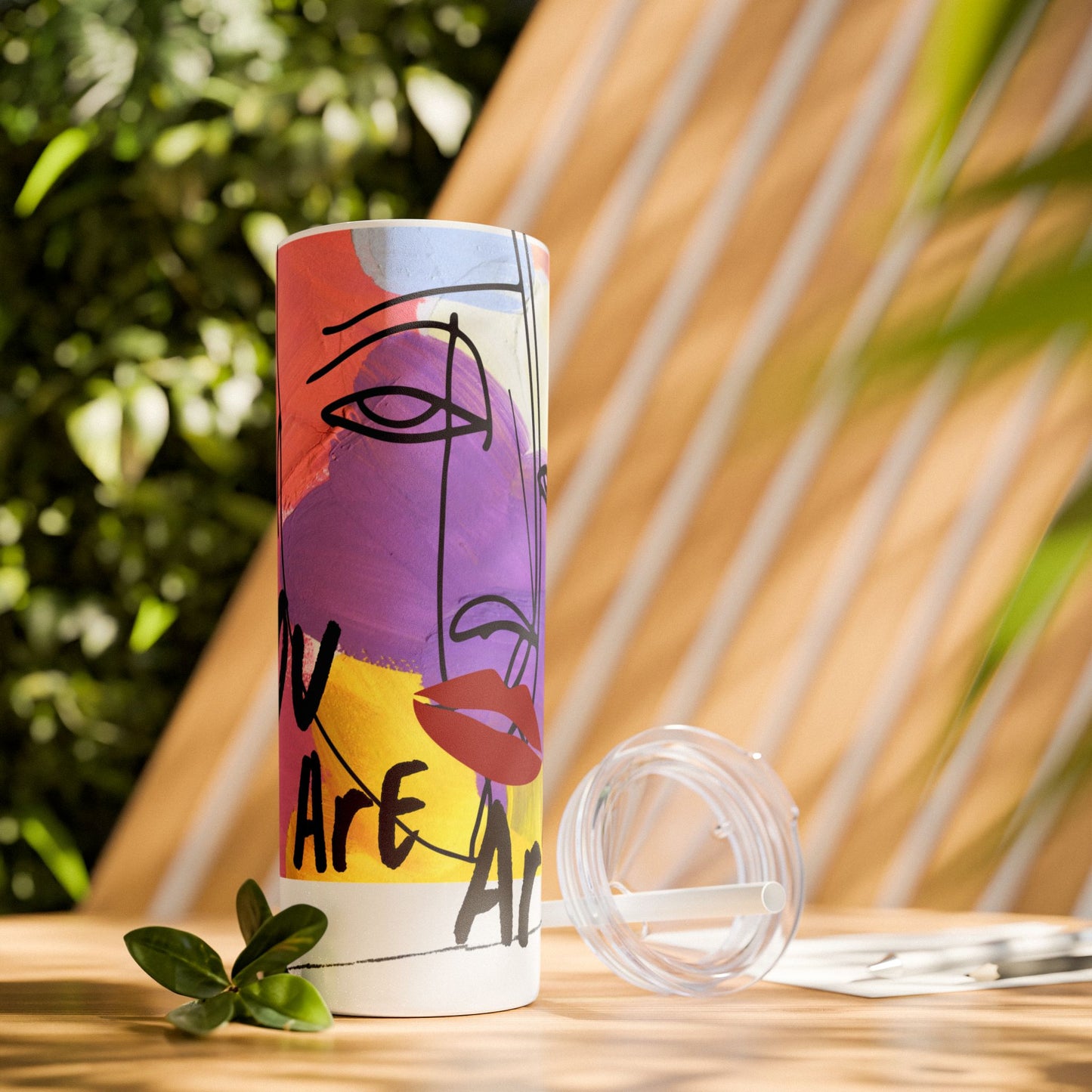 Artistic Skinny Tumbler with Straw, 20oz | Inspirational Drinkware, Colorful Water Bottle, Unique Gift Idea, Motivational Mug, [...]