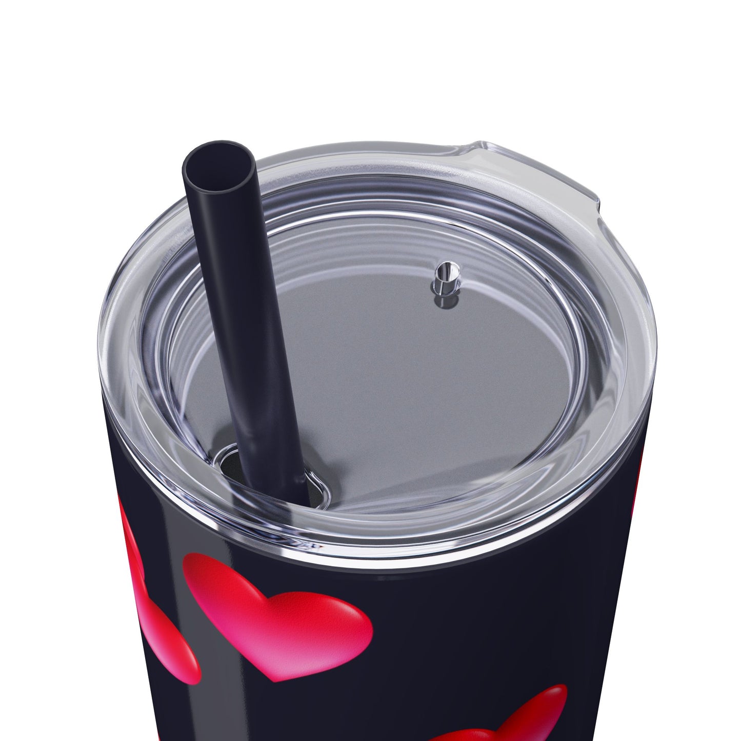 Gepasmaakte Glitter 20oz Dun Tumbler met Pienk Hartpatroon — [Jou Naam Hier]