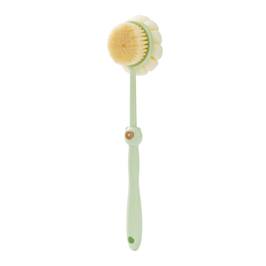 Bathing Brush (Green) Back Scrubbing, No Need To Ask For Help. Long-Handled Brush With Soft Bristles, Double-Sided Bathing Brush. A Perfect Tool For Scrubbing Mud, Removing Dust, And Scrubbing The Back