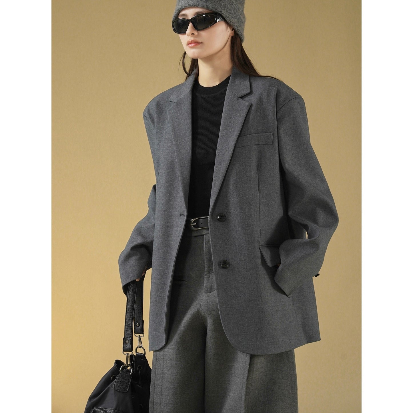 Loose fitting suit slim and wide casual jacket for women