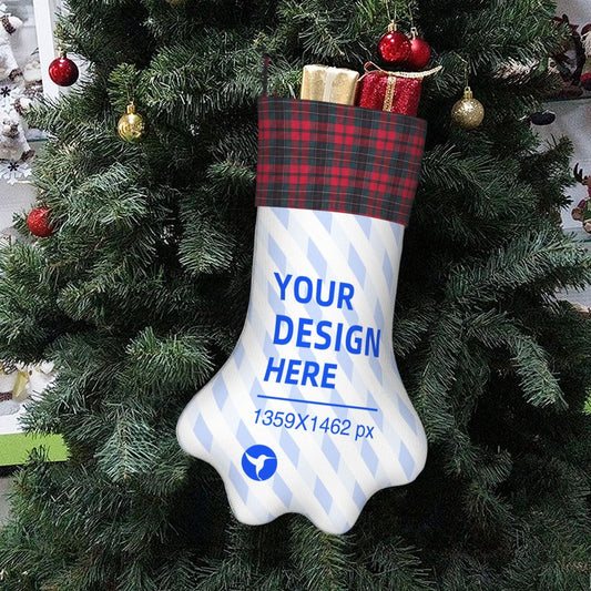 Create Your own Vintage Warm Christmas Dog Paw Decorative Socks