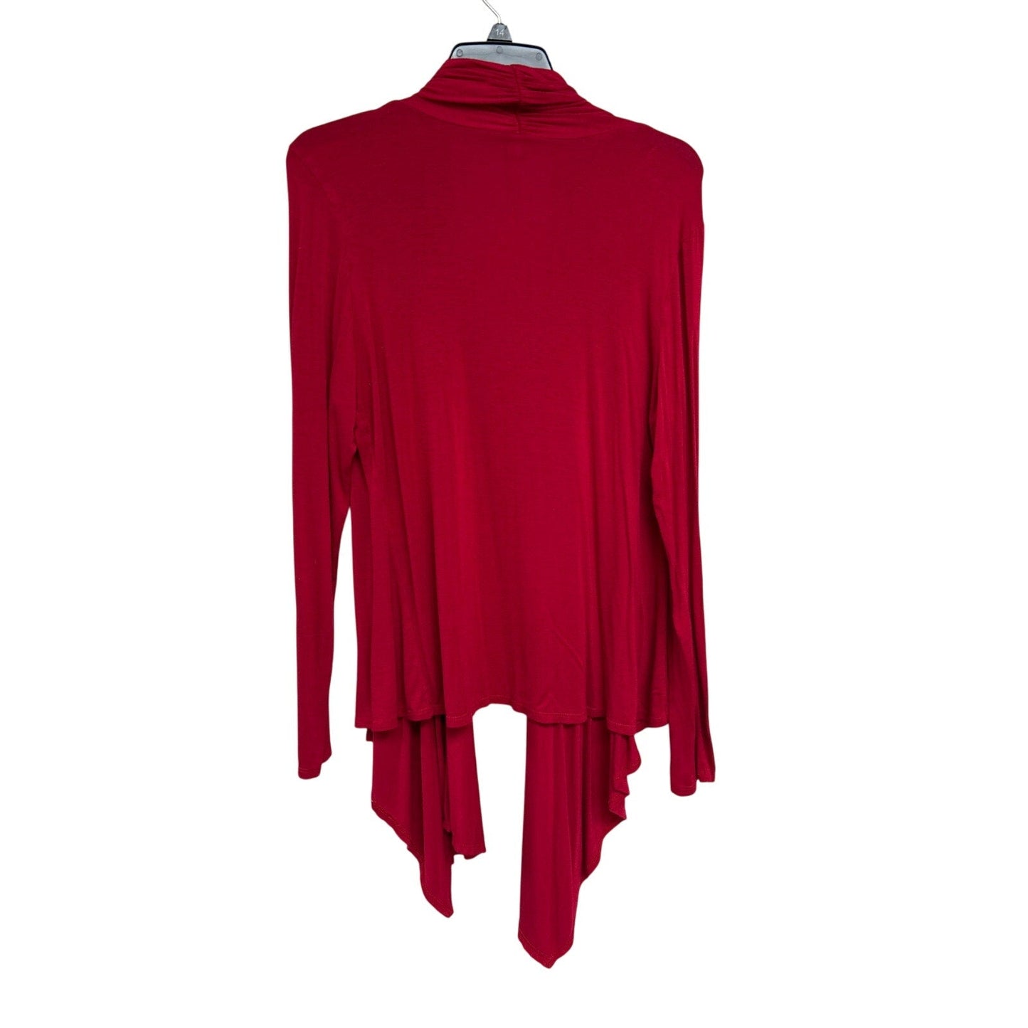 Moa Womens 3XL Red Long Sleeve Asymmetrical Open Front Cardigan Sweater