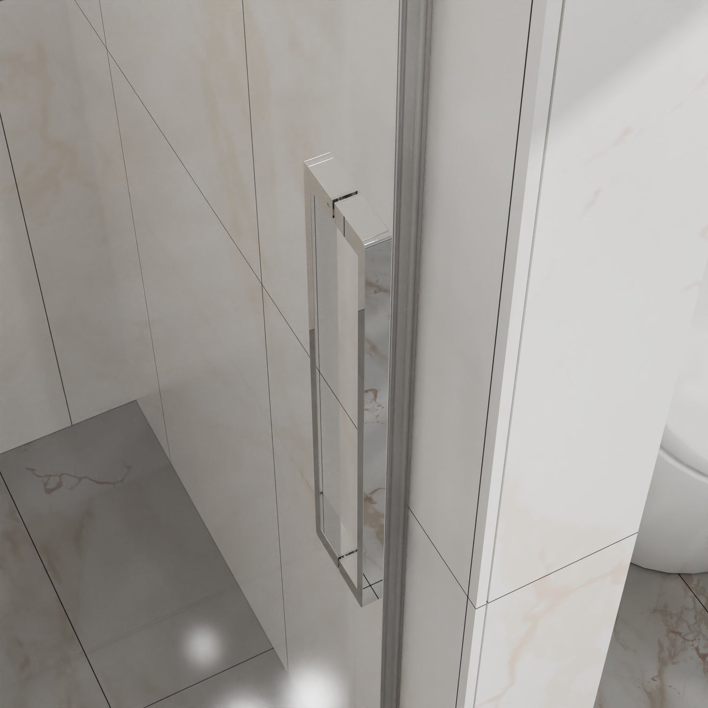 Goodyo Frameless Shower Door - 48" W x 72" H