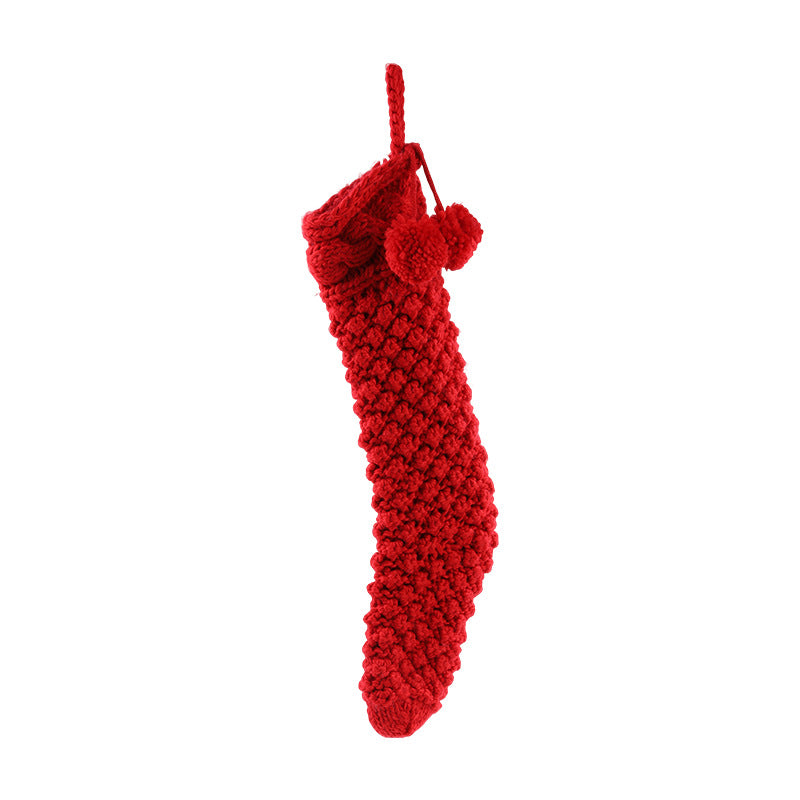 Christmas Stocking Thick Thread Candy Gift Bag Window Decoration Fireplace Pendant