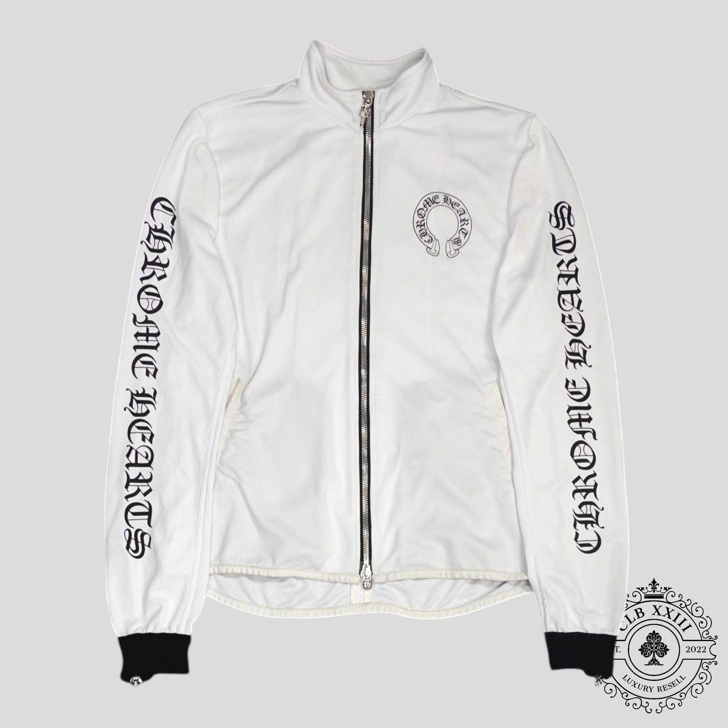 Chrome Hearts Horseshoe Logo Mesh Track Jacket in White