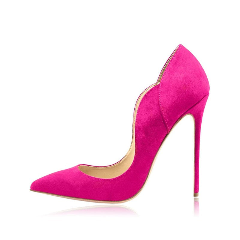 Pointed shallow cut hoodie, slim heel, ultra-high heel, sexy single shoe, color blocking women's shoes
