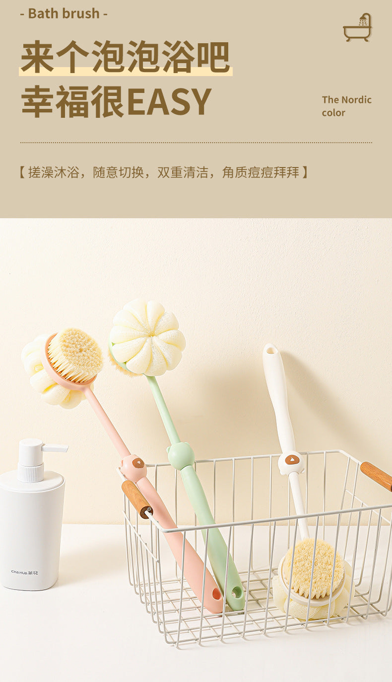 Bathing Brush For Back Scrubbing, No Need To Ask For Help. Long-Handled Brush With Soft Bristles, Double-Sided Bathing Brush. A Perfect Tool For Scrubbing Mud, Removing Dust, And Scrubbing The Back