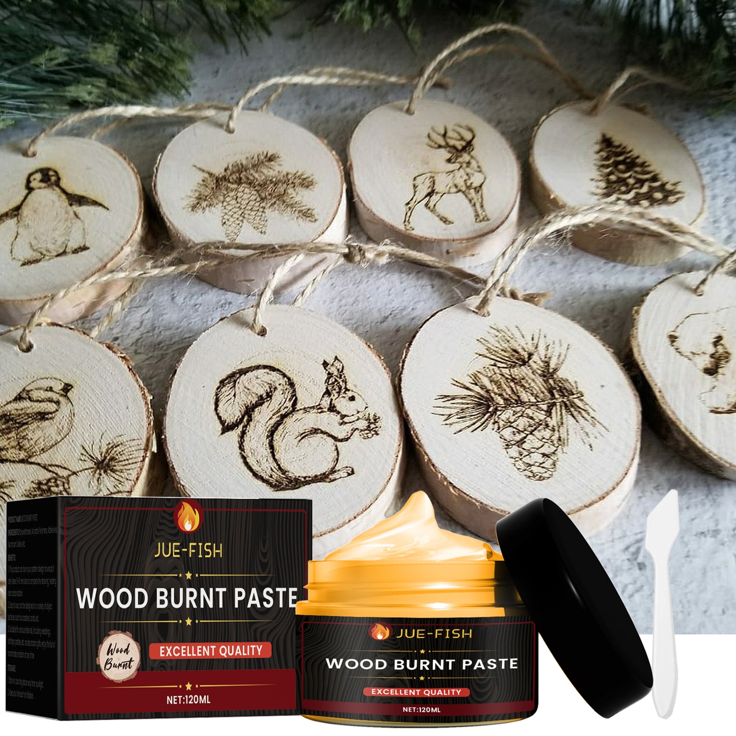 Houtbrandpasta, Kampering Buitelug Houtdoek Verbranding DIY Pyrografie Houtbrandpasta