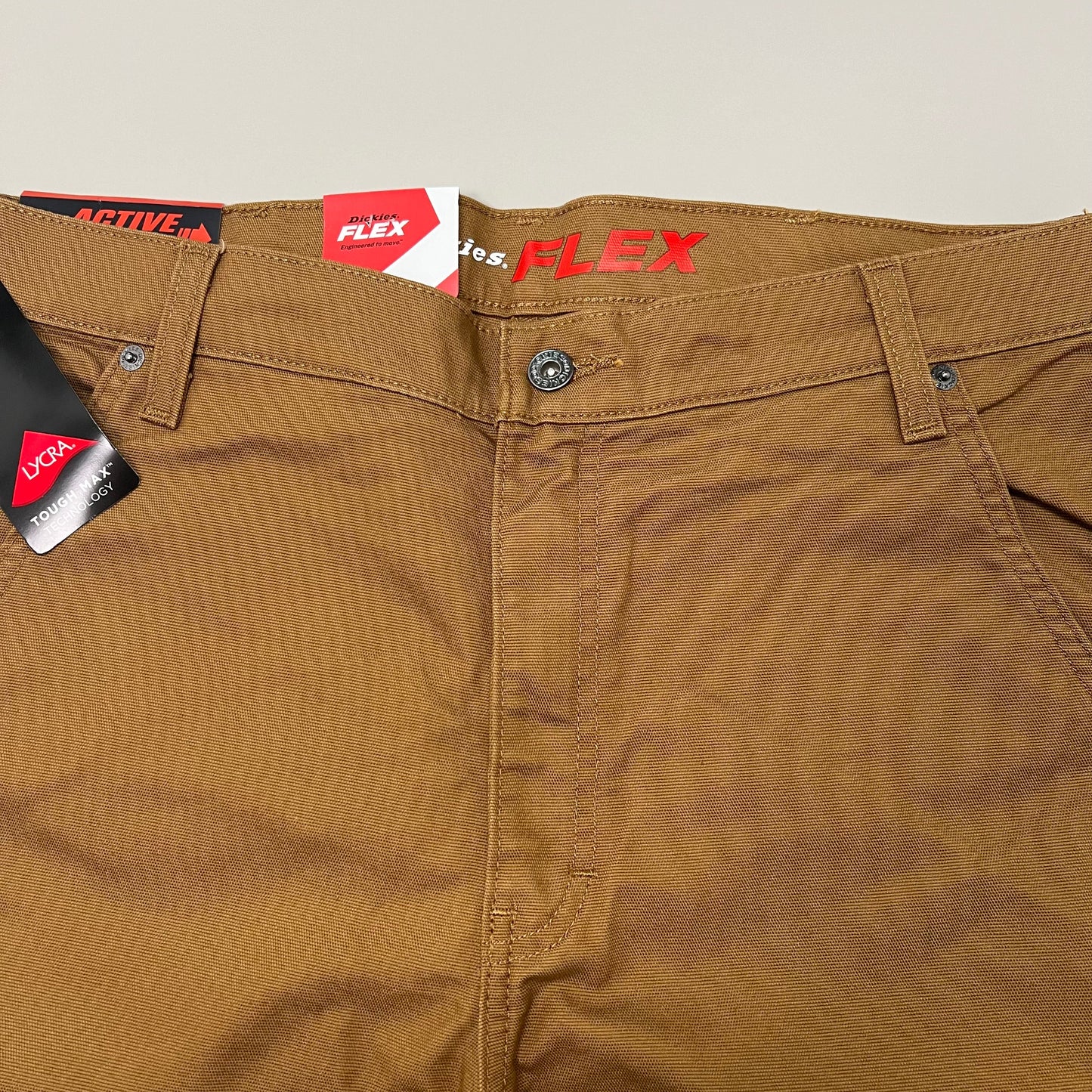 DICKIES Flex Regular Fit Double Knee Pant Men's Sz 42X30 Stonewashed Brown Duck