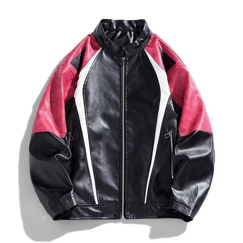 Vintage Racing Jacket Men's Stylish Outerwear Cool Biker Jacket for Men
