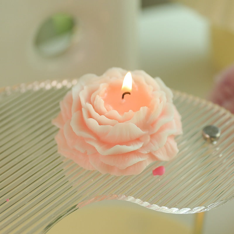 Pure handmade peony shaped aromatherapy candle wedding gift, birthday gift, banquet decoration