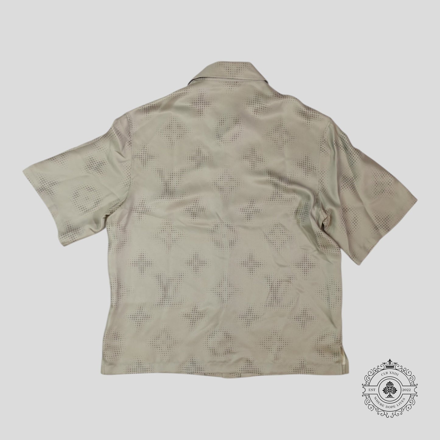 Louis Vuitton Monogram Silk Button Up Shirt in Grey