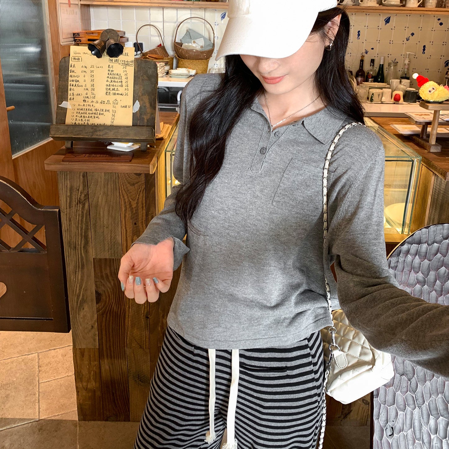 Chic Slim-Fitting Long Sleeve Knit Sweater Top for Women