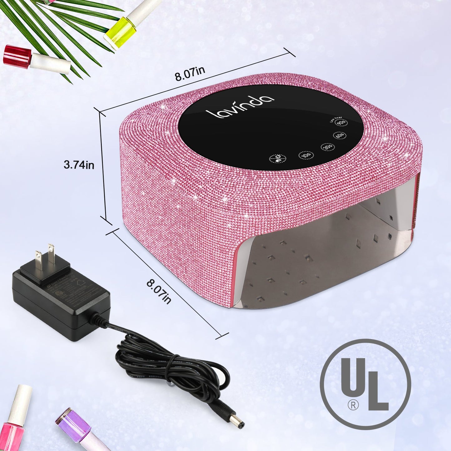 Crown™ Nail Lamp - Pink Diamond - 54W Rechargeable UV/LED