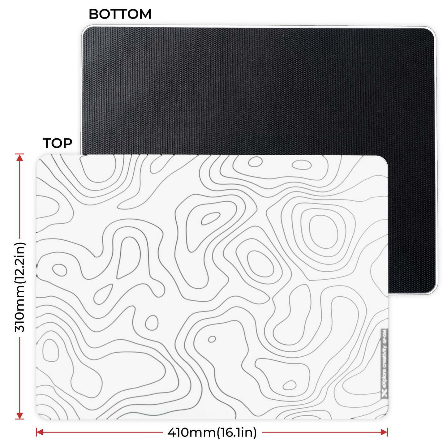 XVX SpacePad Tempered Glass Gaming Mouse Pad with Anti-Slip Rubber Base
