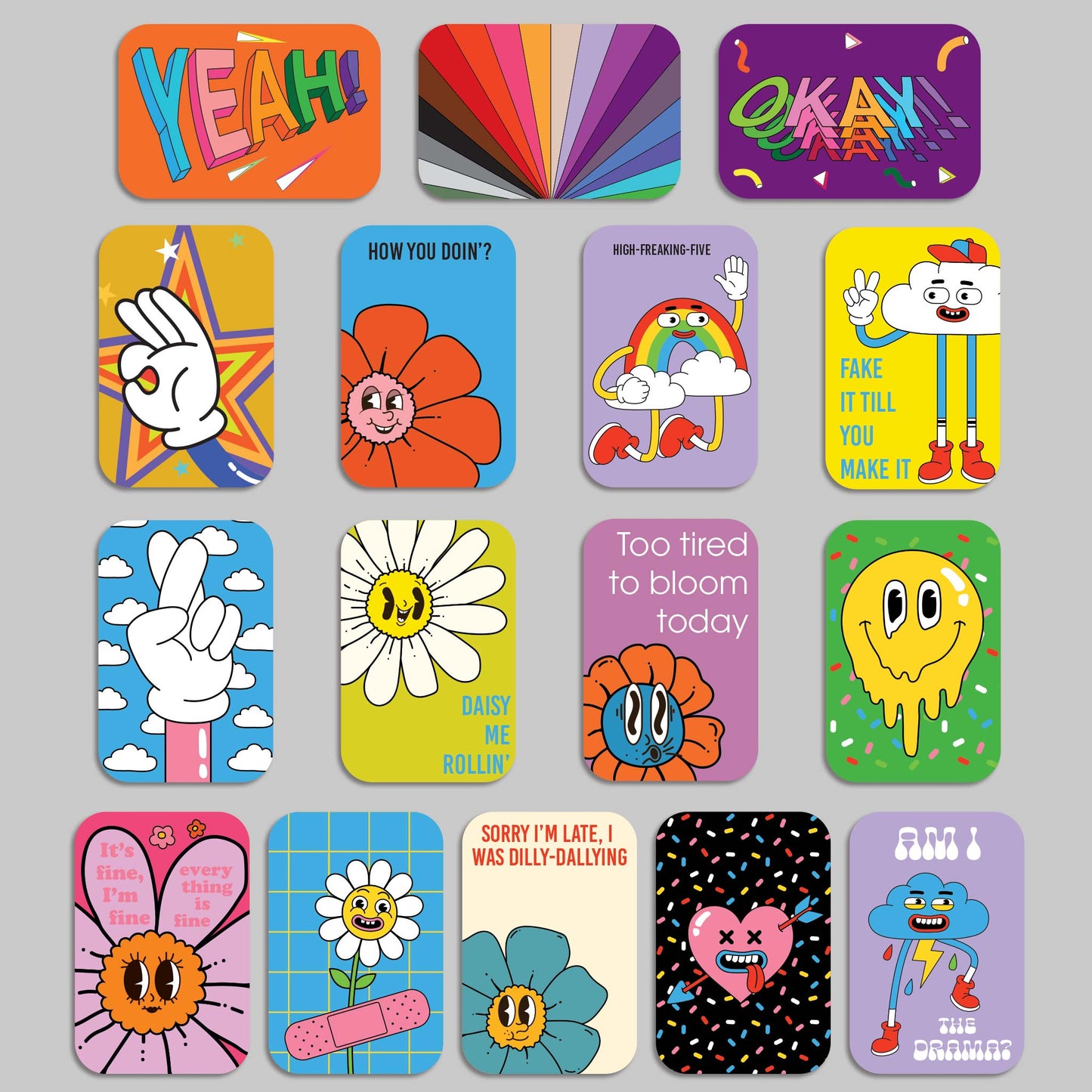 Silly Uplifting Affirmation Cards, Deck of 16