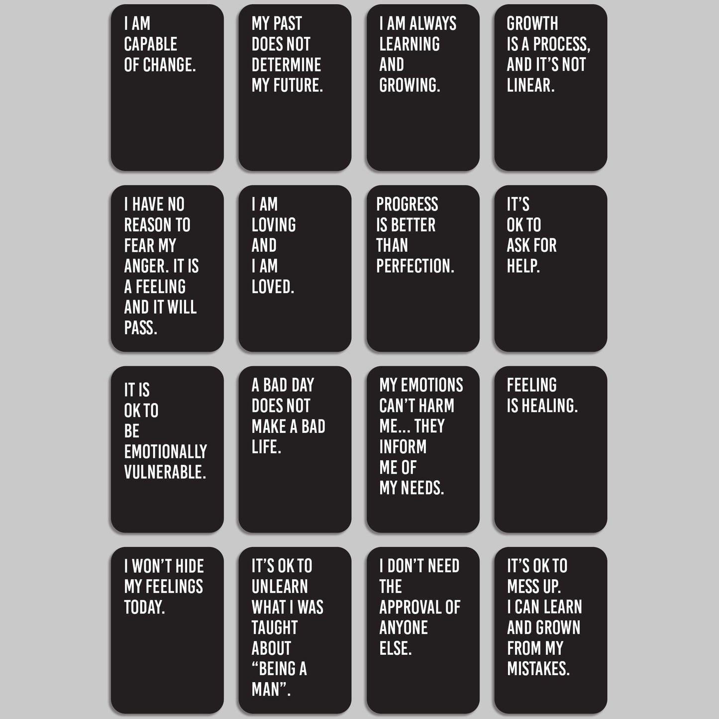 Empowering Affirmation Cards for Men, Deck of 16