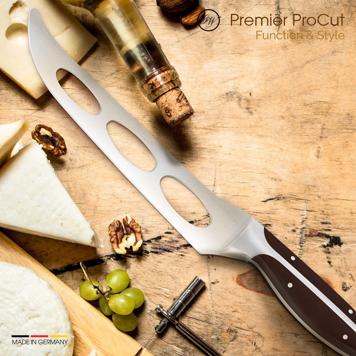 Gunter Wilhelm Premier Cheese Knife, 7 Inch | Dark Brown ABS Handle SKU: 30-324-0807-4