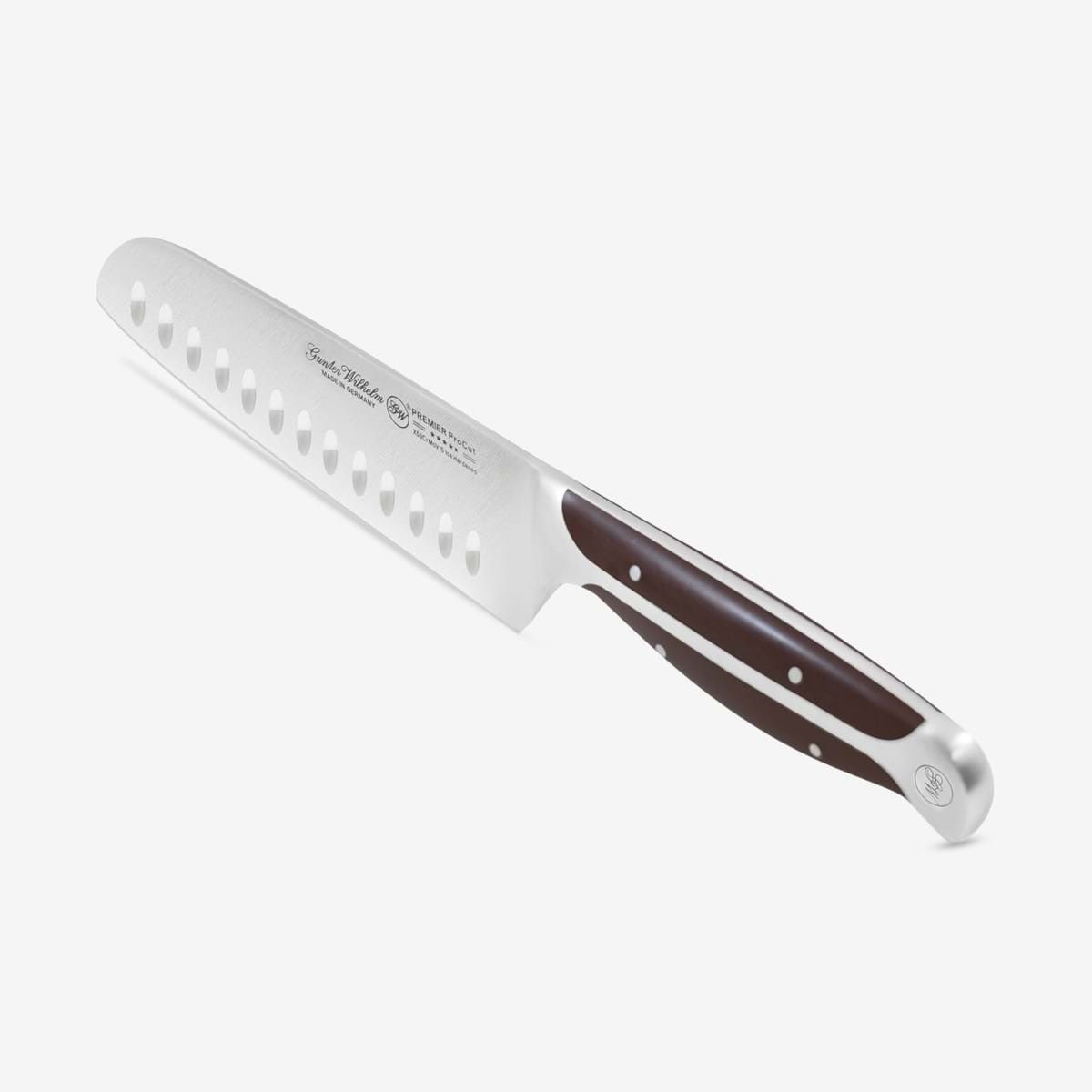 Gunter Wilhelm Premier Santoku Knife, 7 Inch | Dark Brown ABS Handle SKU: 30-315-0407-1