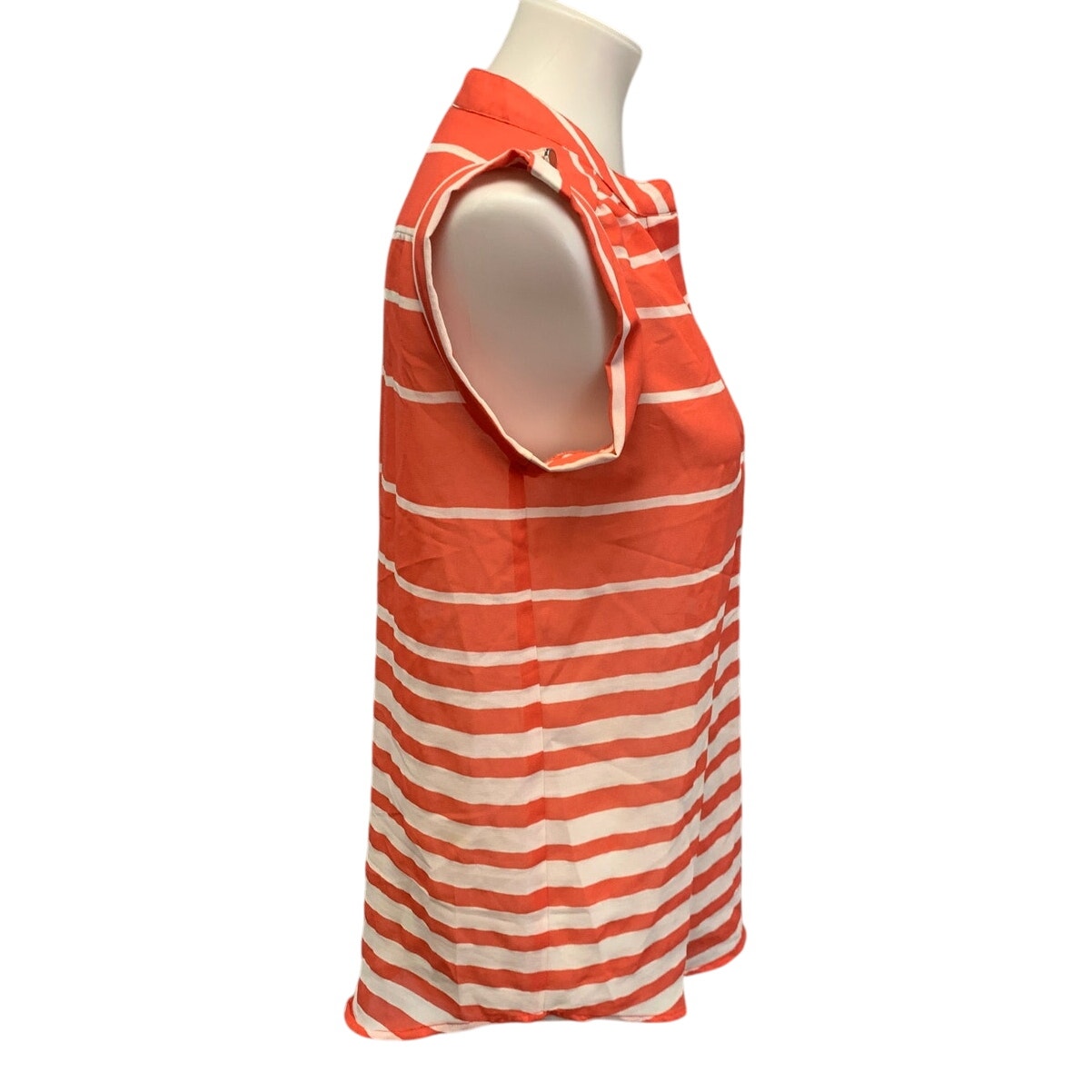 Antilia Femme Womens Small Sheer Striped Sleeveless Tank Top Blouse Shirt